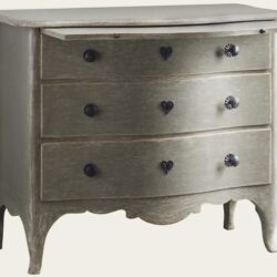 COMMODE WITH CARVED BASE & SLIDE IN SHELF