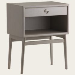 BEDSIDE TABLE WITH ROUND PULL HANDLE