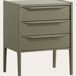 BEDSIDE TABLE WITH THREE DRAWERS & LIP HANDLES