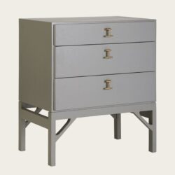 BEDSIDE TABLE WITH THREE DRAWERS & T-BAR HANDLES