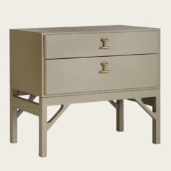 BEDSIDE TABLE WITH TWO DRAWERS & T-BAR HANDLES