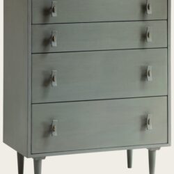 CHEST WITH FOUR DRAWERS & WOOD HANDLES