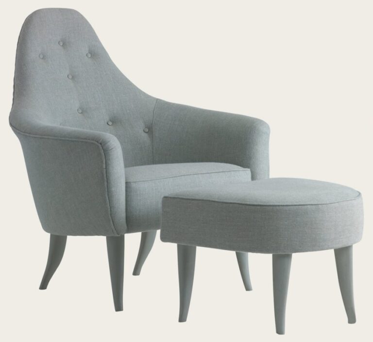 FOOTSTOOL FOR ARMCHAIR WITH CURVED BACK