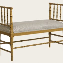 FAUX BAMBOO BENCH WITH SIDE RAILS