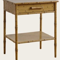 FAUX BAMBOO SIDE TABLE WITH ONE DRAWER & BOTTOM SHELF