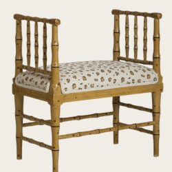 FAUX BAMBOO SMALL BENCH WITH SIDE RAILS