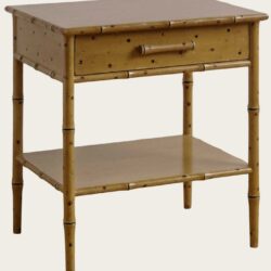 FAUX BAMBOO SMALL SIDE TABLE WITH ONE DRAWER & BOTTOM SHELF